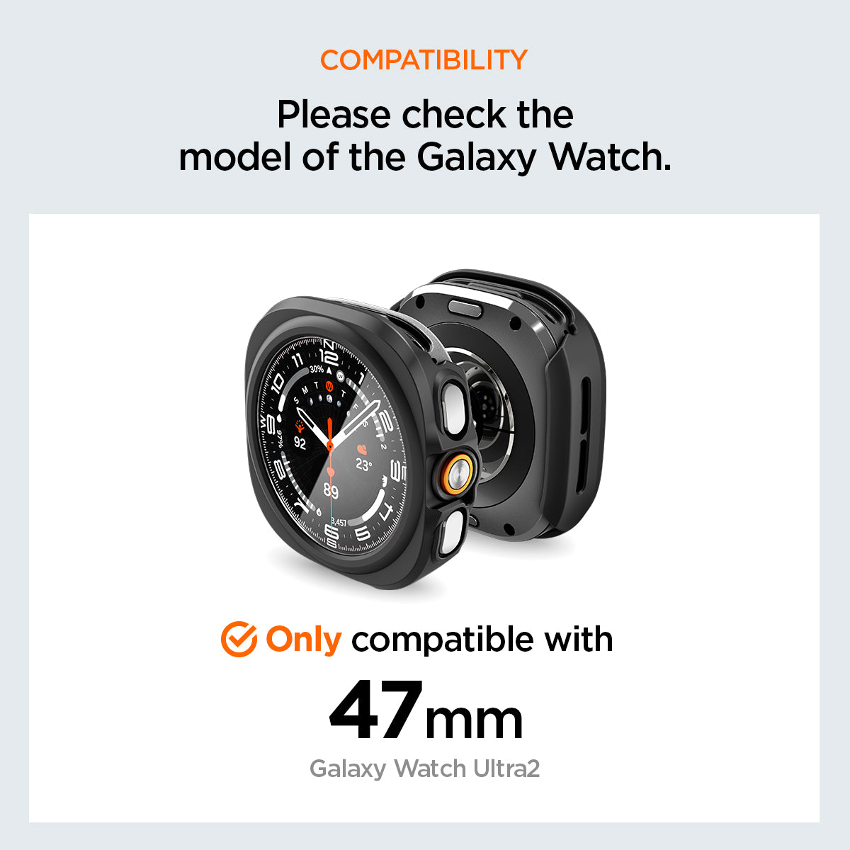 Schutzhülle + Glas für Galaxy Watch Ultra 2 47mm (2026), Spigen Thin Fit 360, Schwarz (19/19)