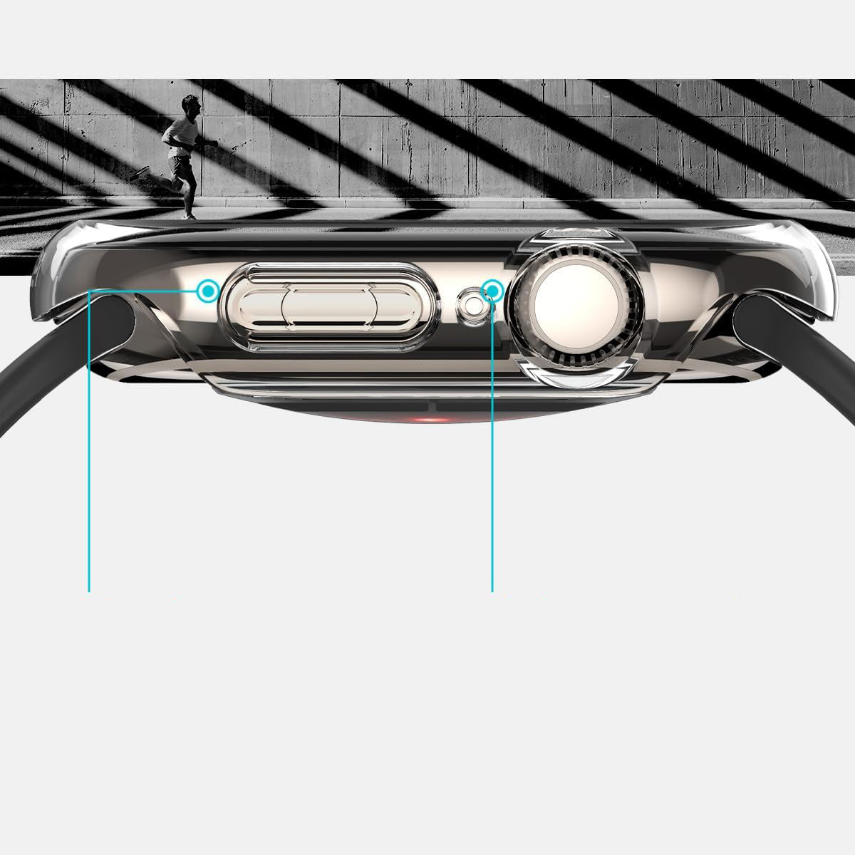 Schutzhülle für Apple Watch 10 46 mm, Spigen Thin Fit, Transparent