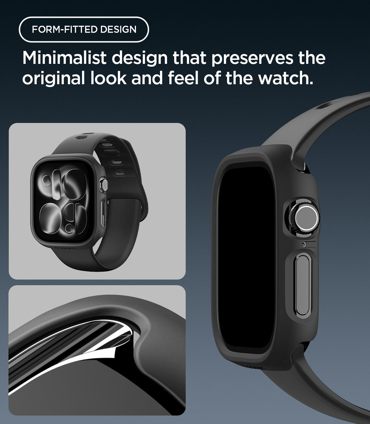 Schutzhülle für Apple Watch Series 12 42mm, Spigen Thin Fit, Schwarz (3/16)