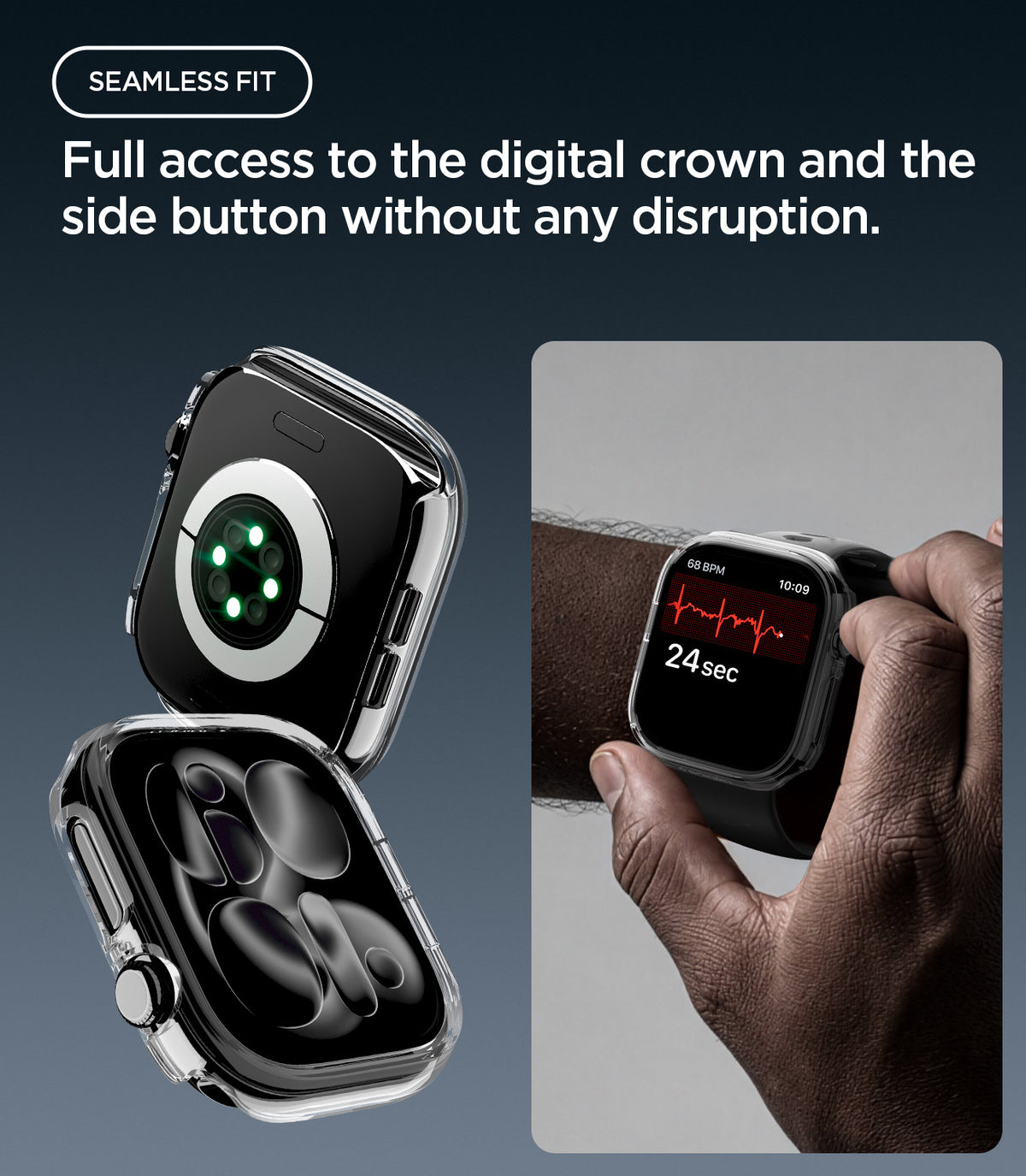 Schutzhülle für Apple Watch Series 12 42mm, Spigen Thin Fit, Transparent (2/16)