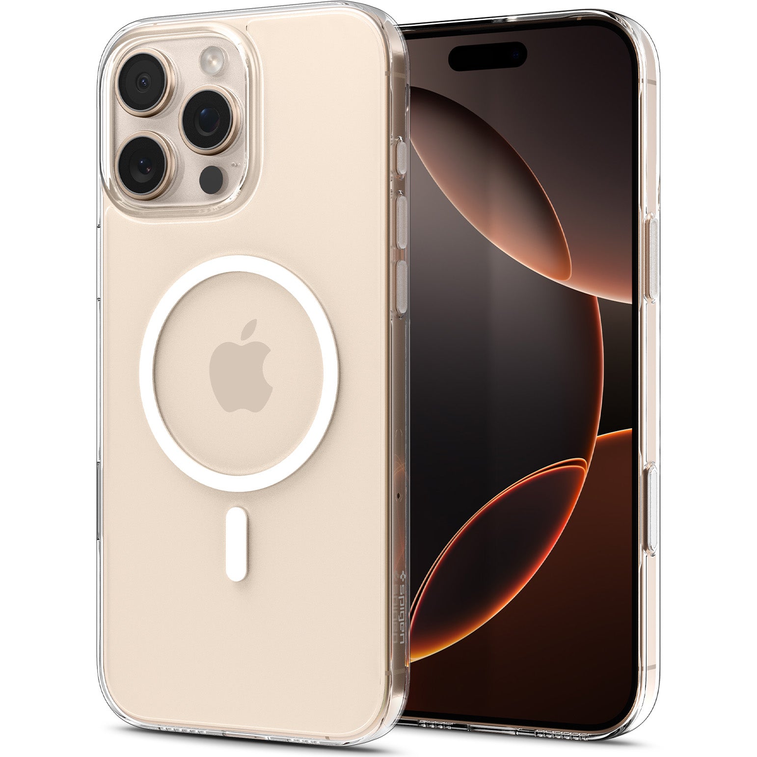Handyhülle für iPhone 16 Pro, Spigen Thin Fit T Mag (CC) mit MagSafe, Transparent-Weiß