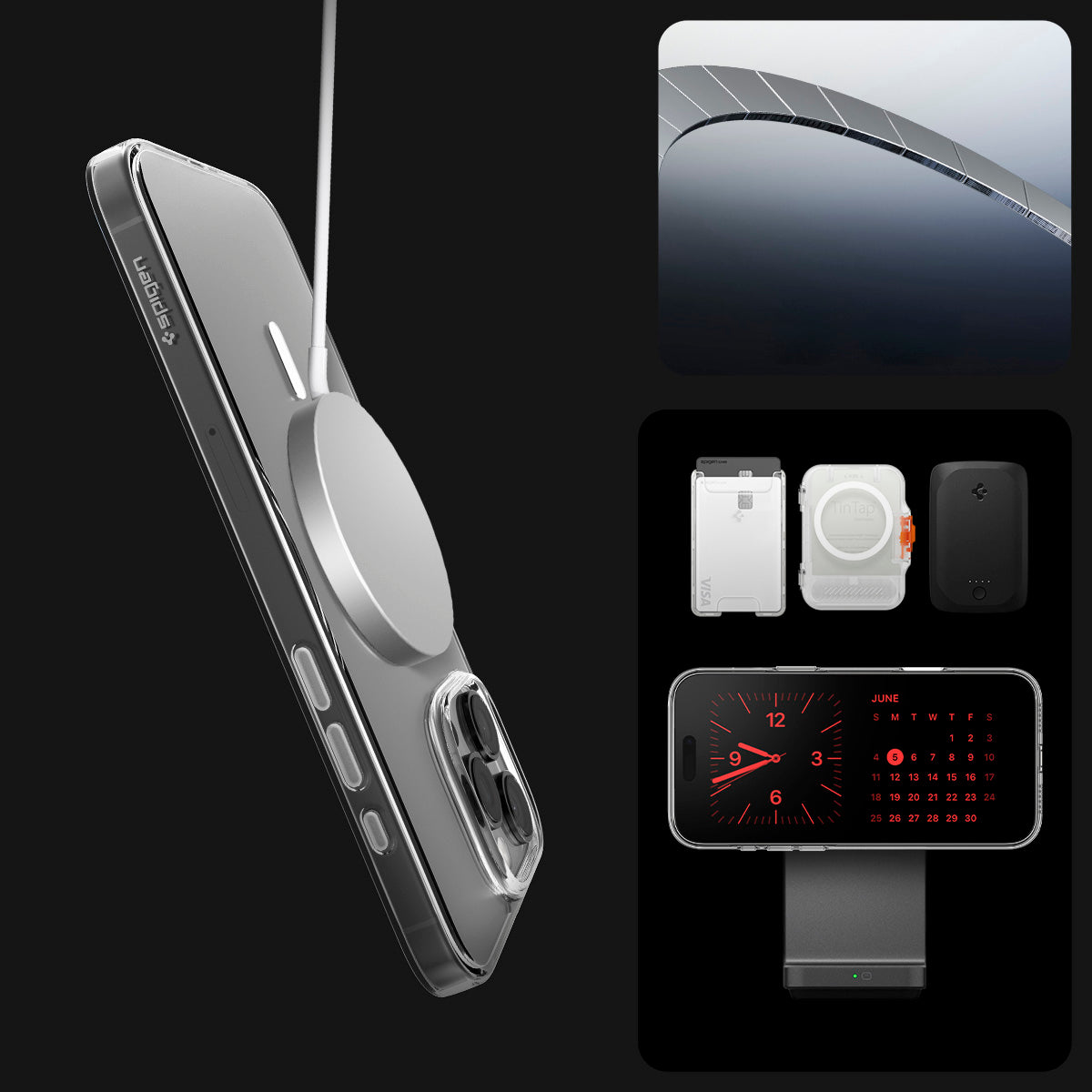 Handyhülle für iPhone 16 Pro, Spigen Thin Fit T Mag (CC) mit MagSafe, Transparent-Weiß