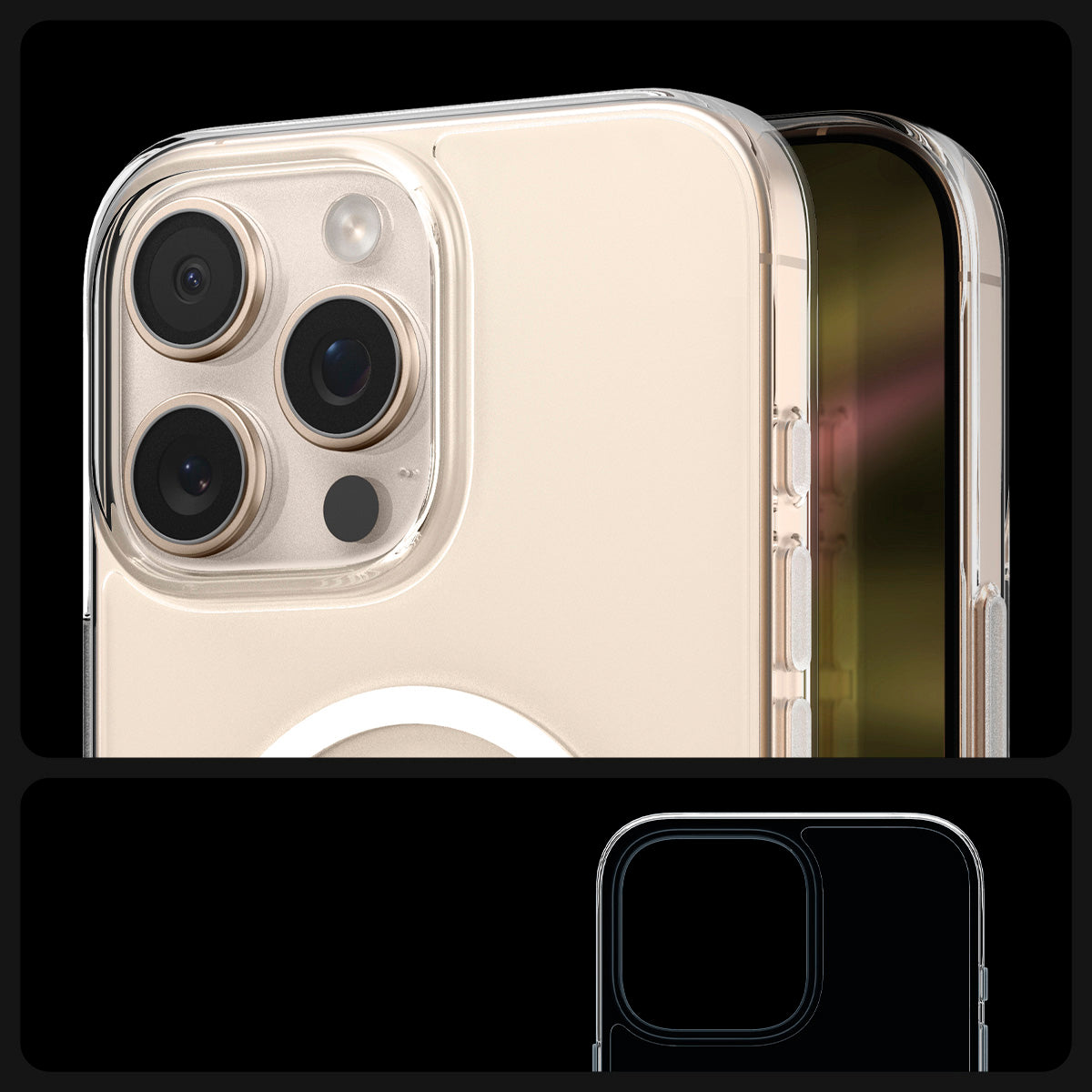 Handyhülle für iPhone 16 Pro Max, Spigen Thin Fit T Mag (CC) mit MagSafe, Transparent-Weiß