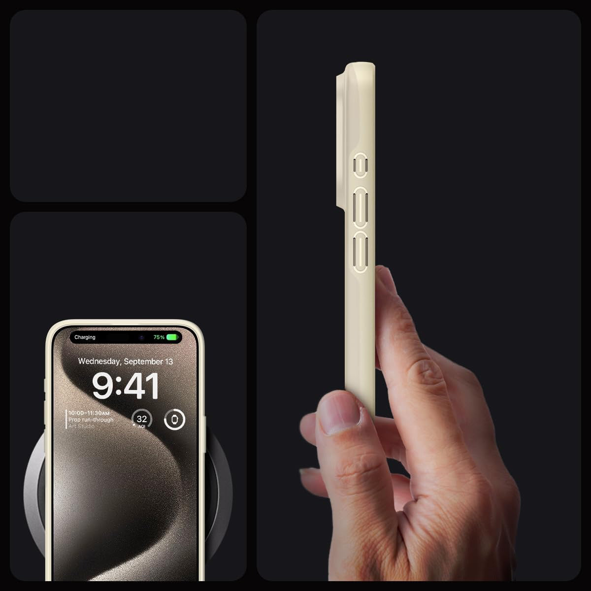 Schutzhülle Spigen Thin Fit für Apple iPhone 15 Pro, Beige