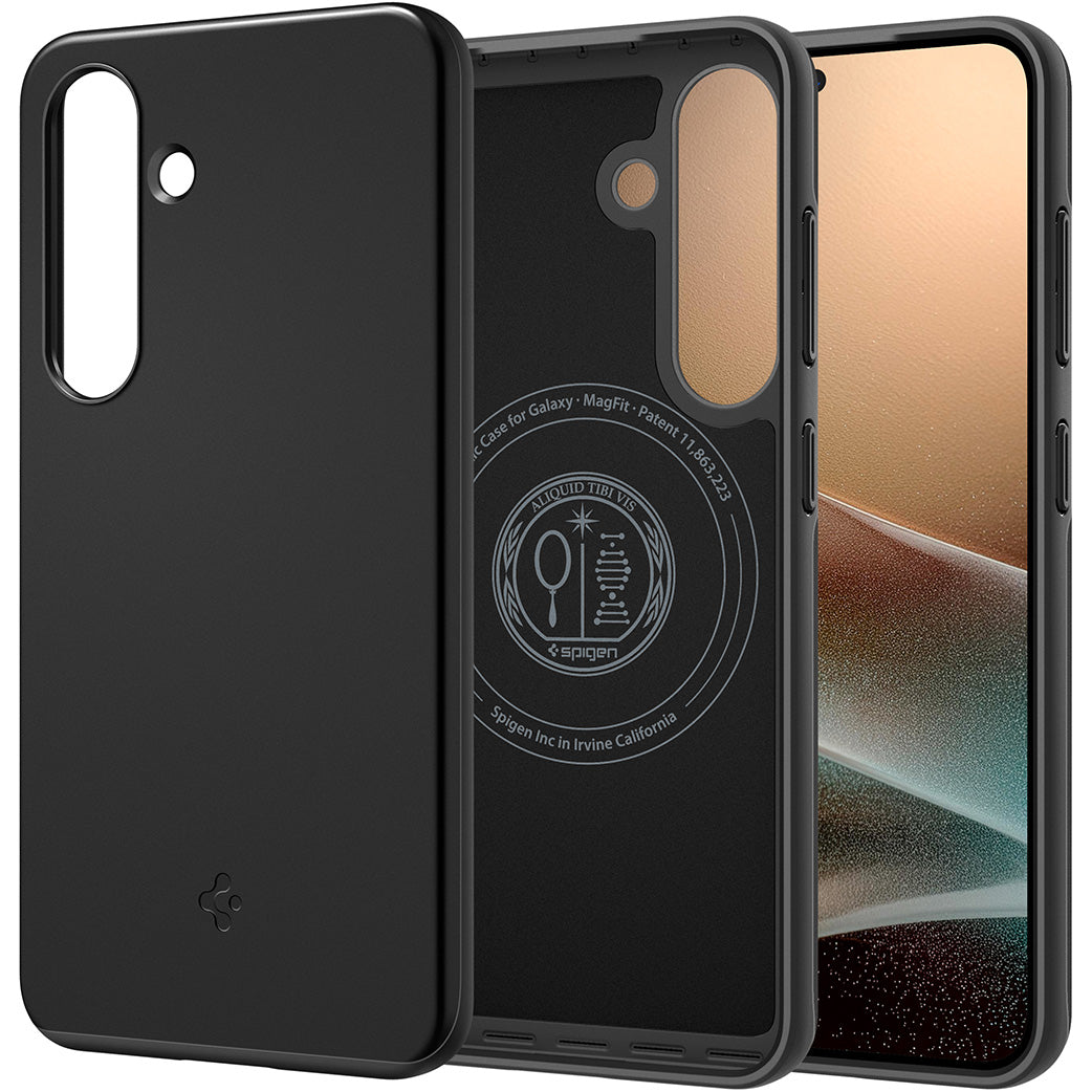 Handyhülle für Galaxy S25, Spigen Thin Fit Mag mit MagSafe, Schwarz