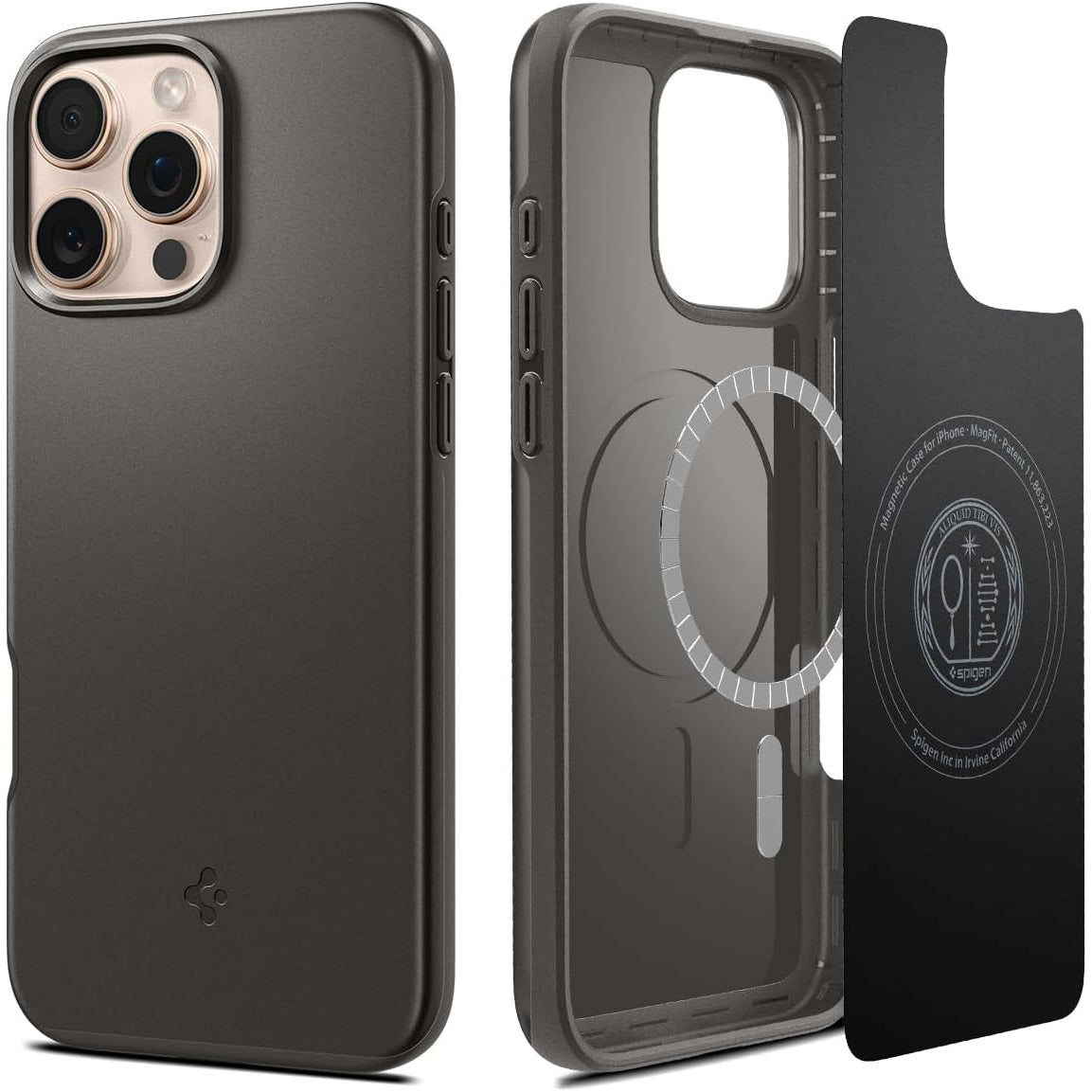 Handyhülle für iPhone 16 Pro, Spigen Thin Fit Mag mit MagSafe, Rotguss