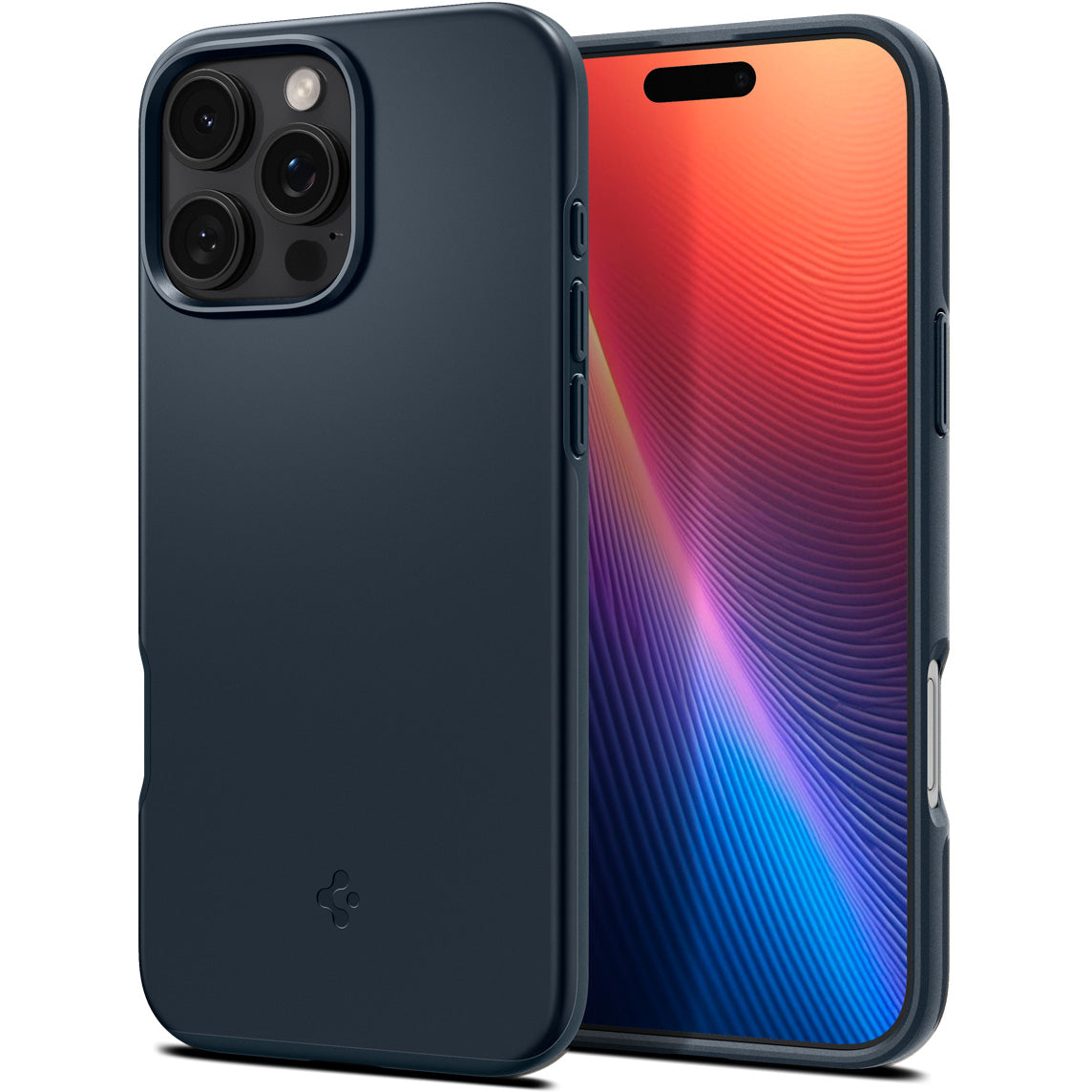 Handyhülle für iPhone 16 Pro, Spigen Thin Fit Mag mit MagSafe, Dunkelblau