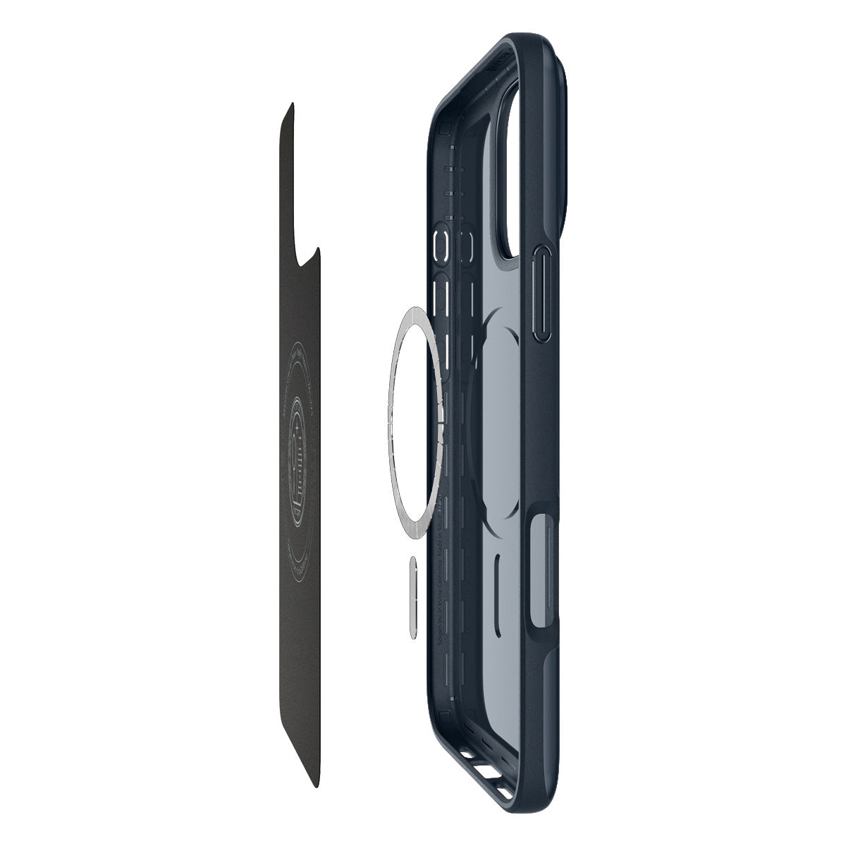 Handyhülle für iPhone 16 Pro, Spigen Thin Fit Mag mit MagSafe, Dunkelblau