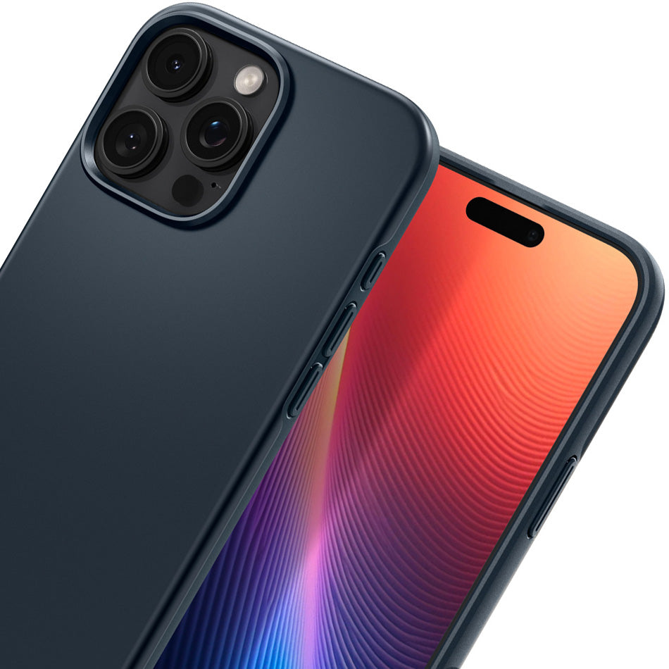 Handyhülle für iPhone 16 Pro, Spigen Thin Fit Mag mit MagSafe, Dunkelblau