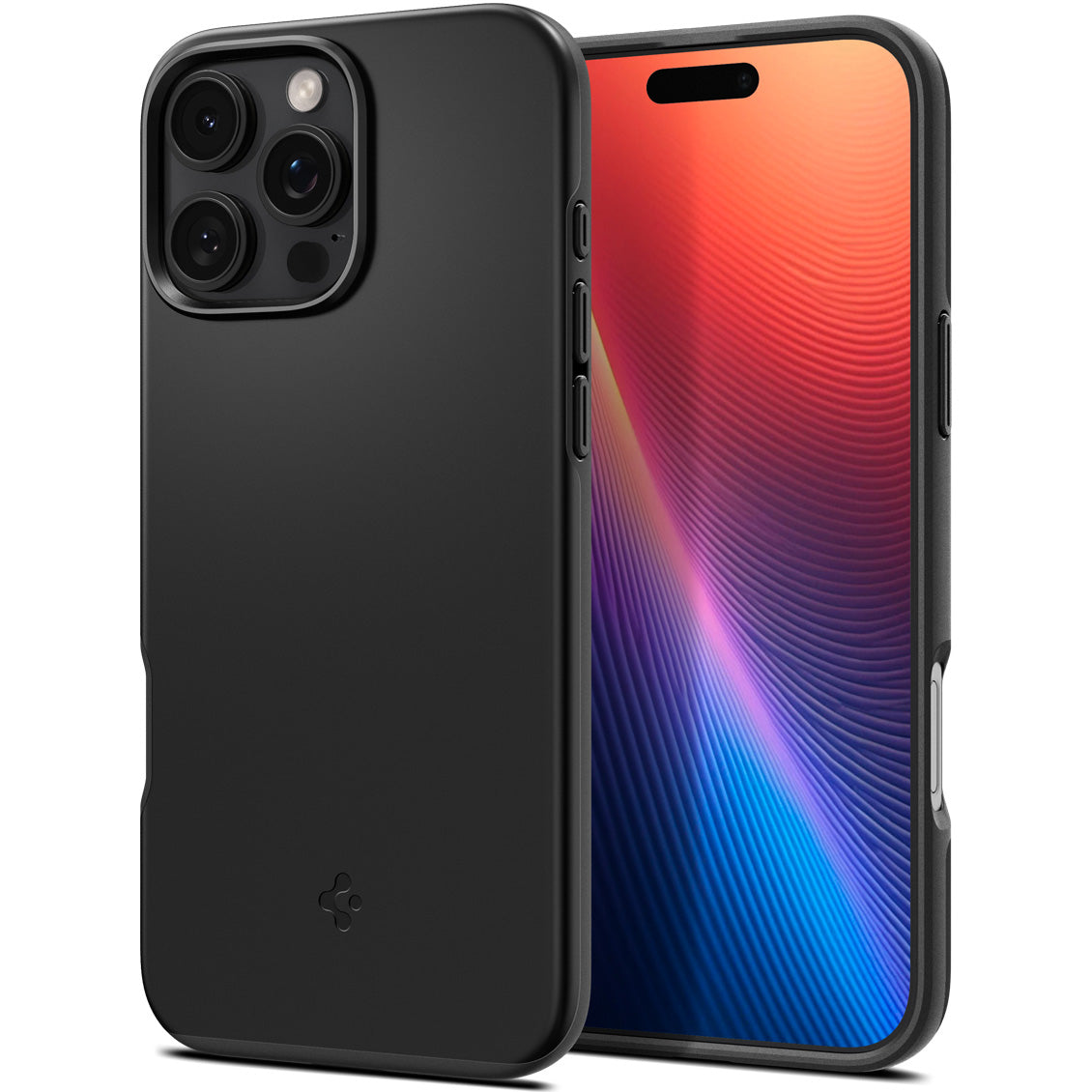 Handyhülle für iPhone 16 Pro Max, Spigen Thin Fit Mag mit MagSafe, Schwarz