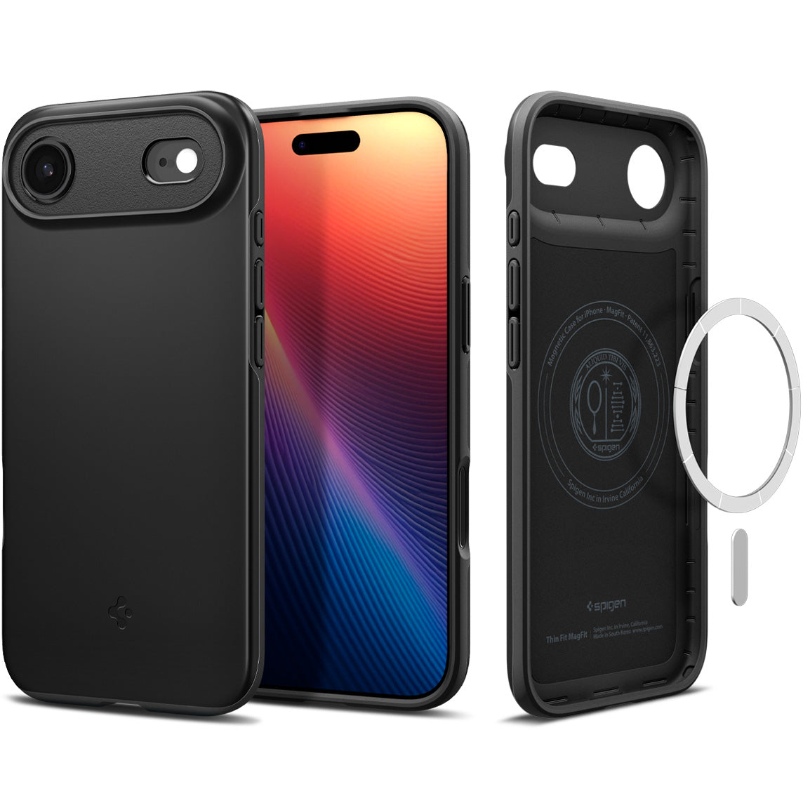 Handyhülle für iPhone Air, Spigen Thin Fit Mag mit MagSafe, Schwarz