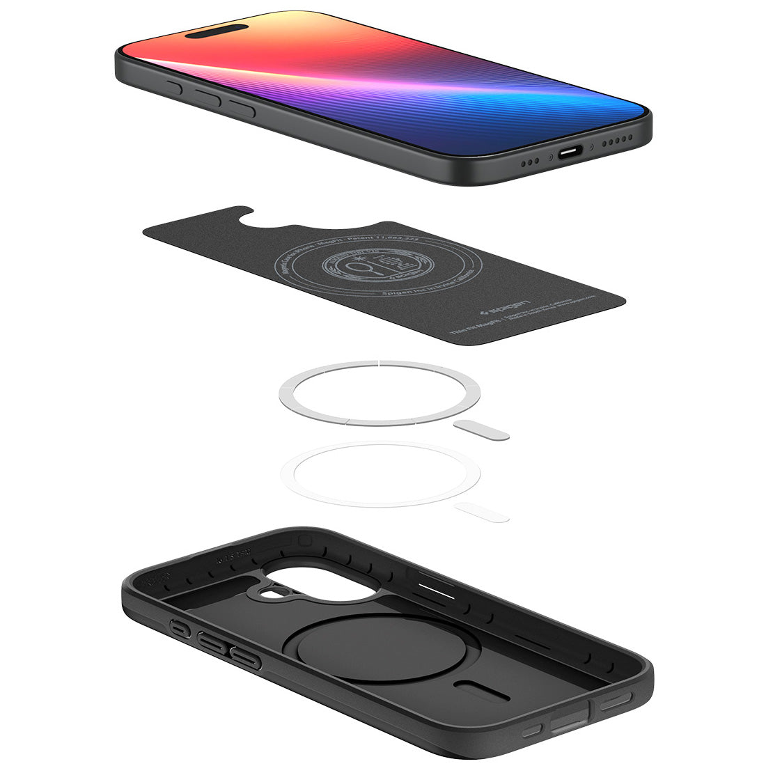 Handyhülle für iPhone 17, Spigen Thin Fit Mag mit MagSafe, Schwarz
