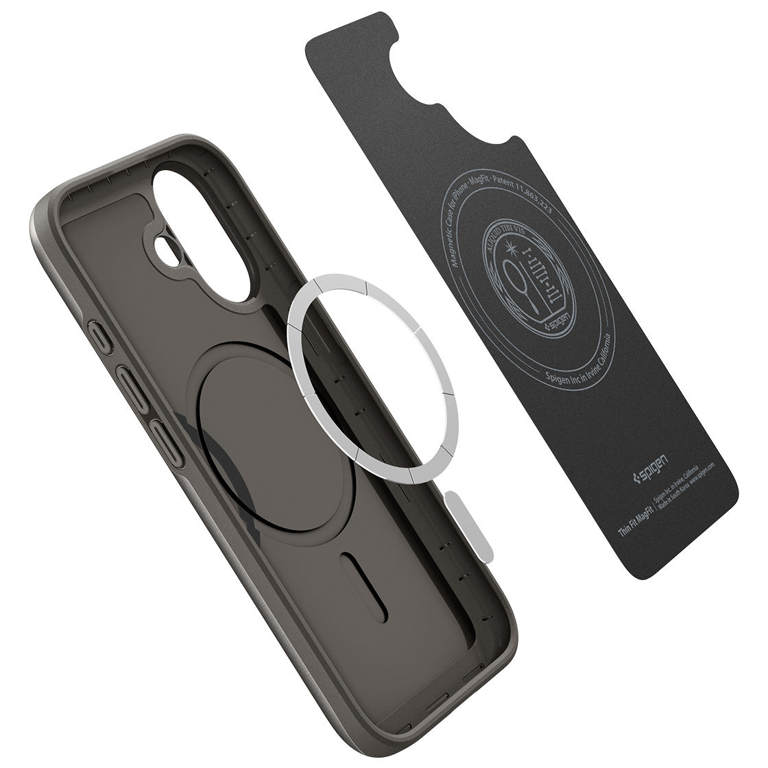 Handyhülle für iPhone 17, Spigen Thin Fit Mag mit MagSafe, Rotguss