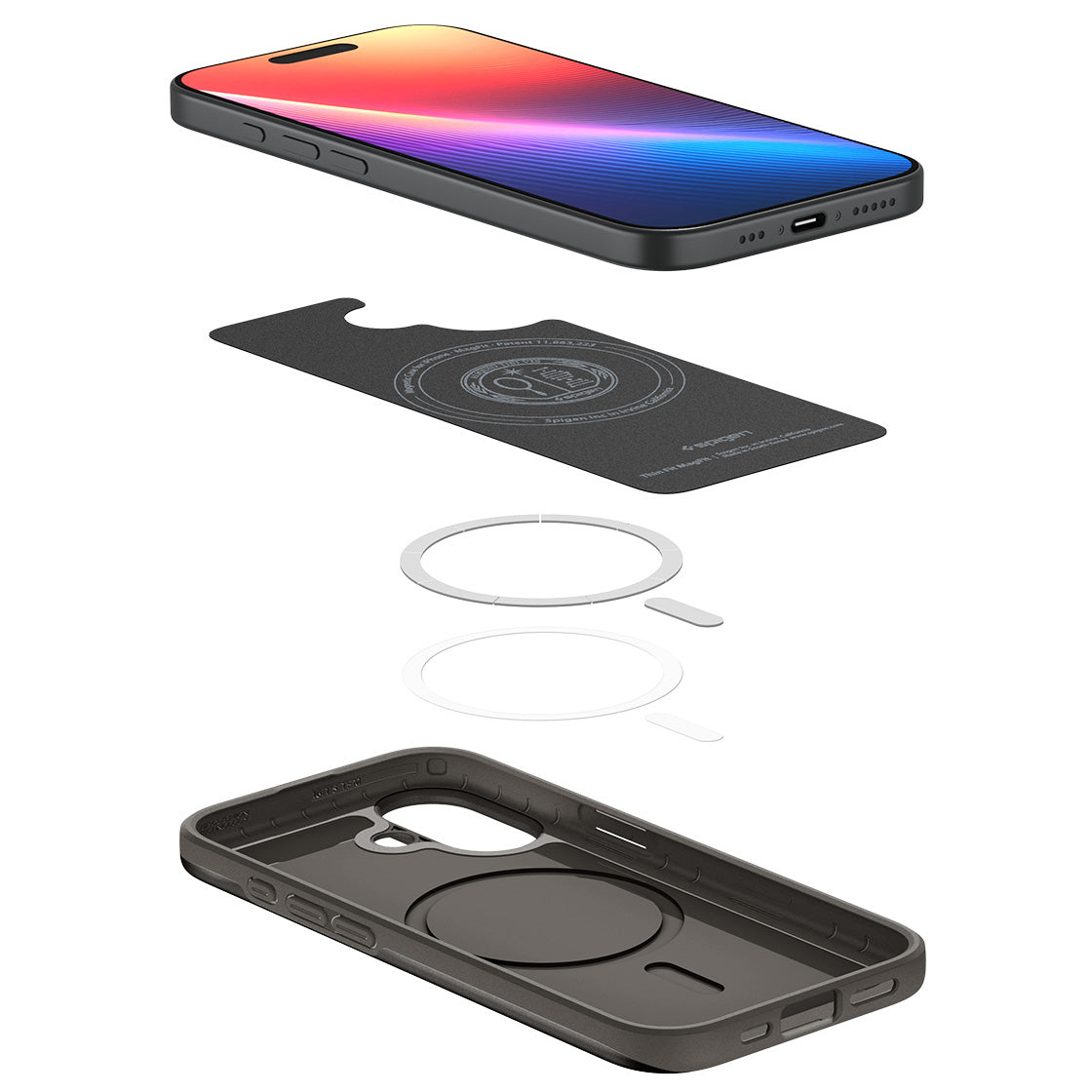 Handyhülle für iPhone 17, Spigen Thin Fit Mag mit MagSafe, Rotguss