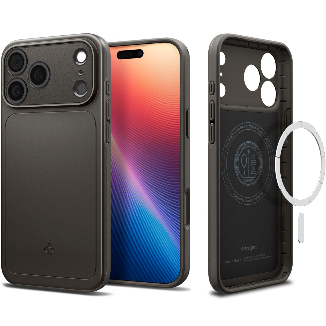 Handyhülle für iPhone 17 Pro, Spigen Thin Fit Mag mit MagSafe, Rotguss