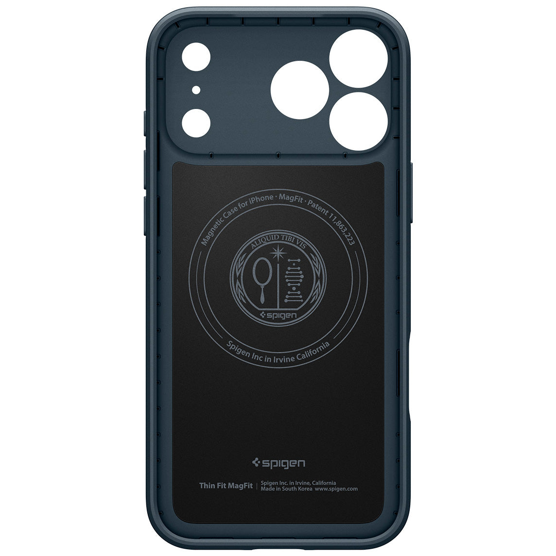 Handyhülle für iPhone 17 Pro Max, Spigen Thin Fit Mag mit MagSafe, Dunkelblau