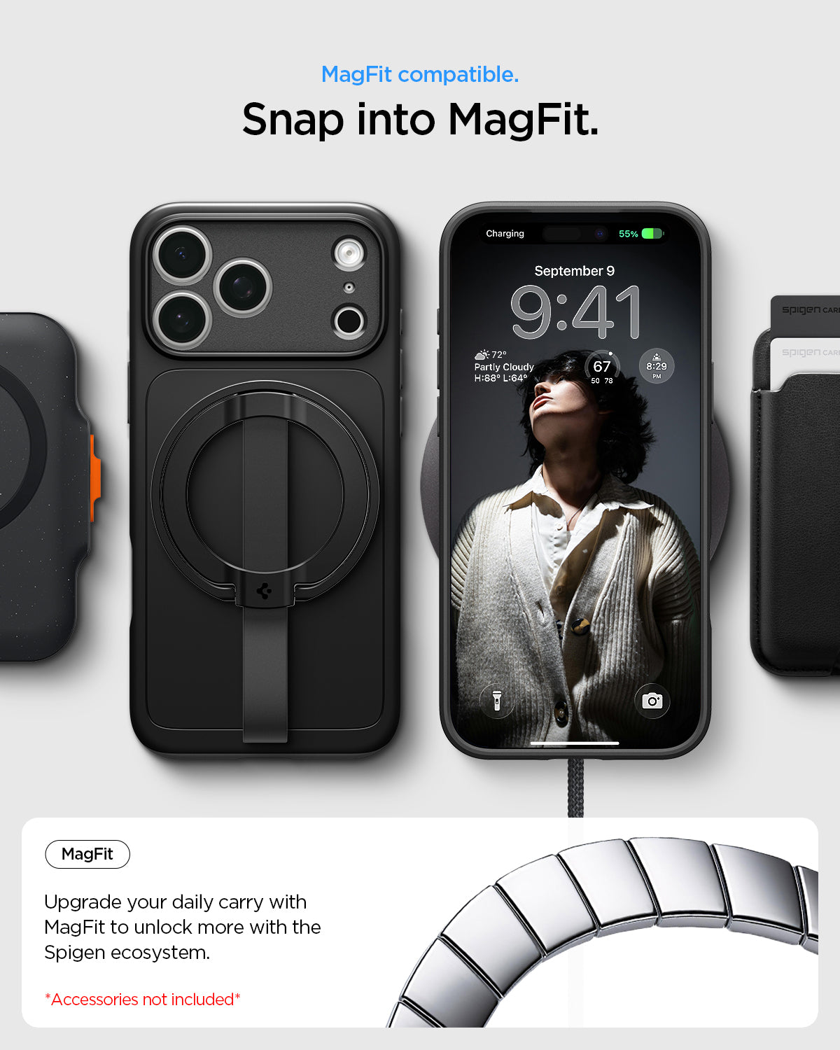 Handyhülle für iPhone 18 Pro Max, Spigen Thin Fit Mag mit MagSafe, Schwarz (4/15)