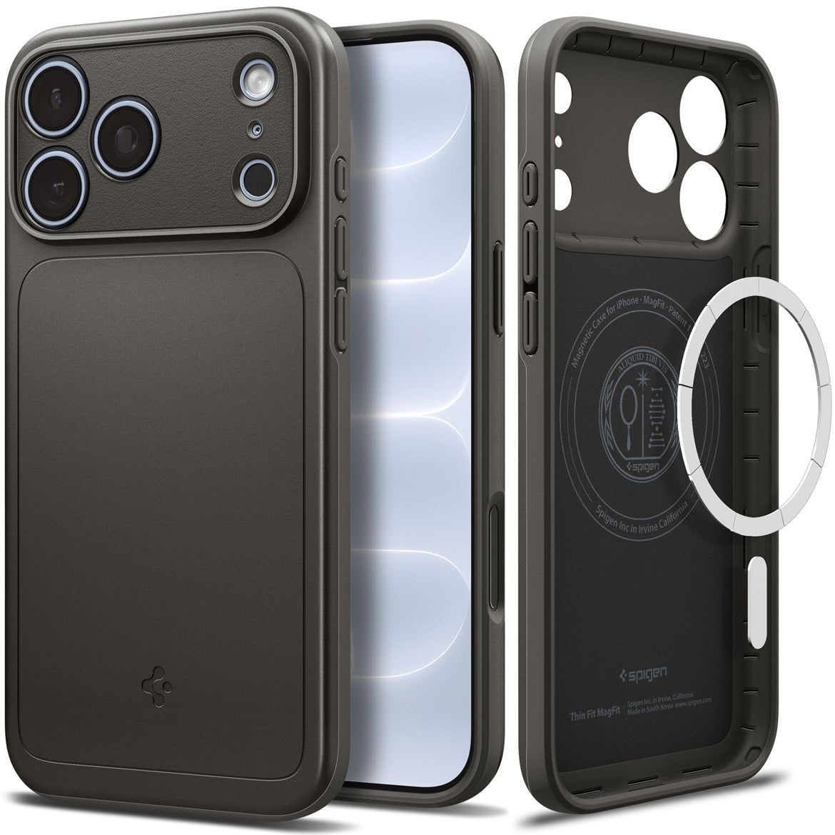 Handyhülle für iPhone 18 Pro Max, Spigen Thin Fit Mag mit MagSafe, Grau (9/15)