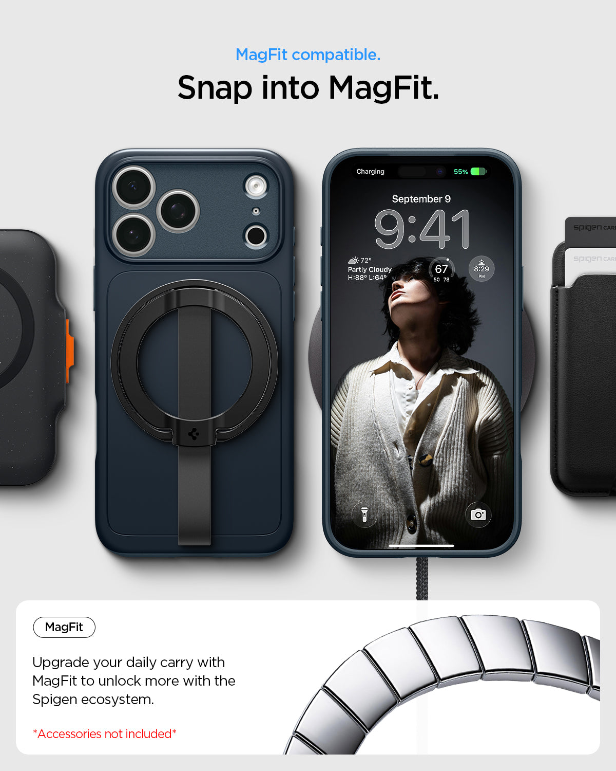 Handyhülle für iPhone 18 Pro Max, Spigen Thin Fit Mag mit MagSafe, Dunkelblau (4/15)