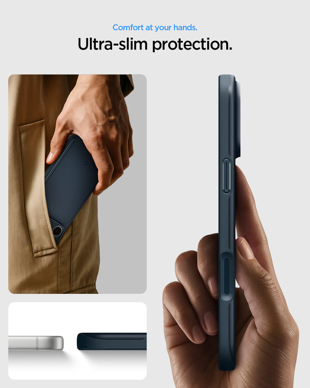 Handyhülle für iPhone 18 Pro Max, Spigen Thin Fit Mag mit MagSafe, Dunkelblau (8/15)