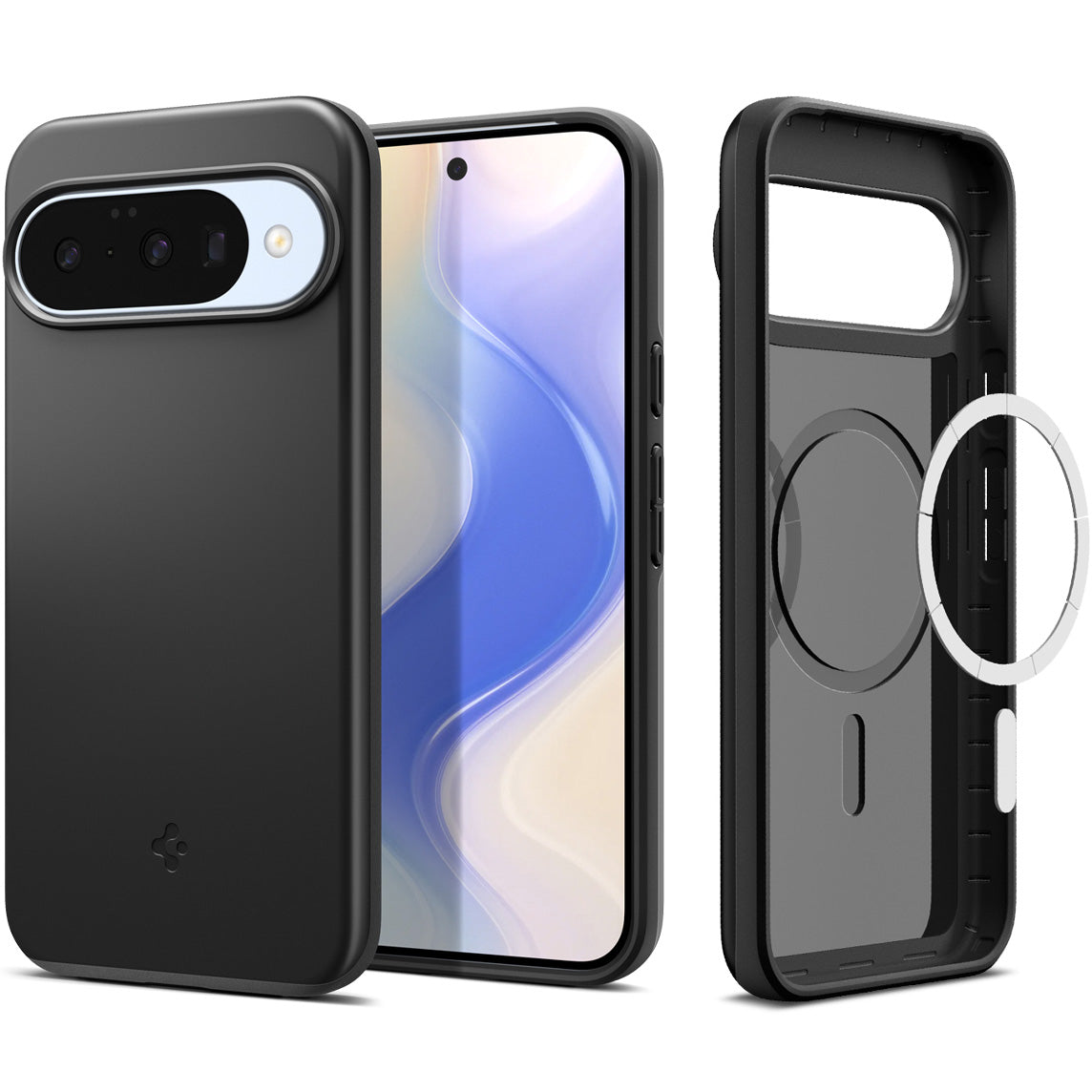 Handyhülle für Google Pixel 10 Pro / Pixel 10, Spigen Thin Fit Mag mit MagSafe, Schwarz