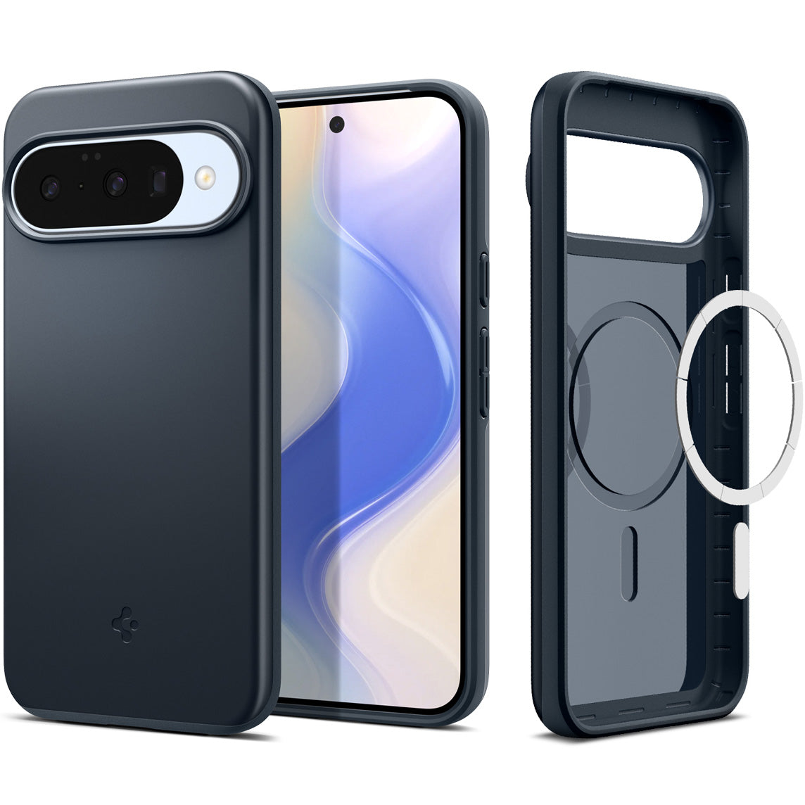 Handyhülle für Google Pixel 10 Pro / Pixel 10, Spigen Thin Fit Mag mit MagSafe, Dunkelblau