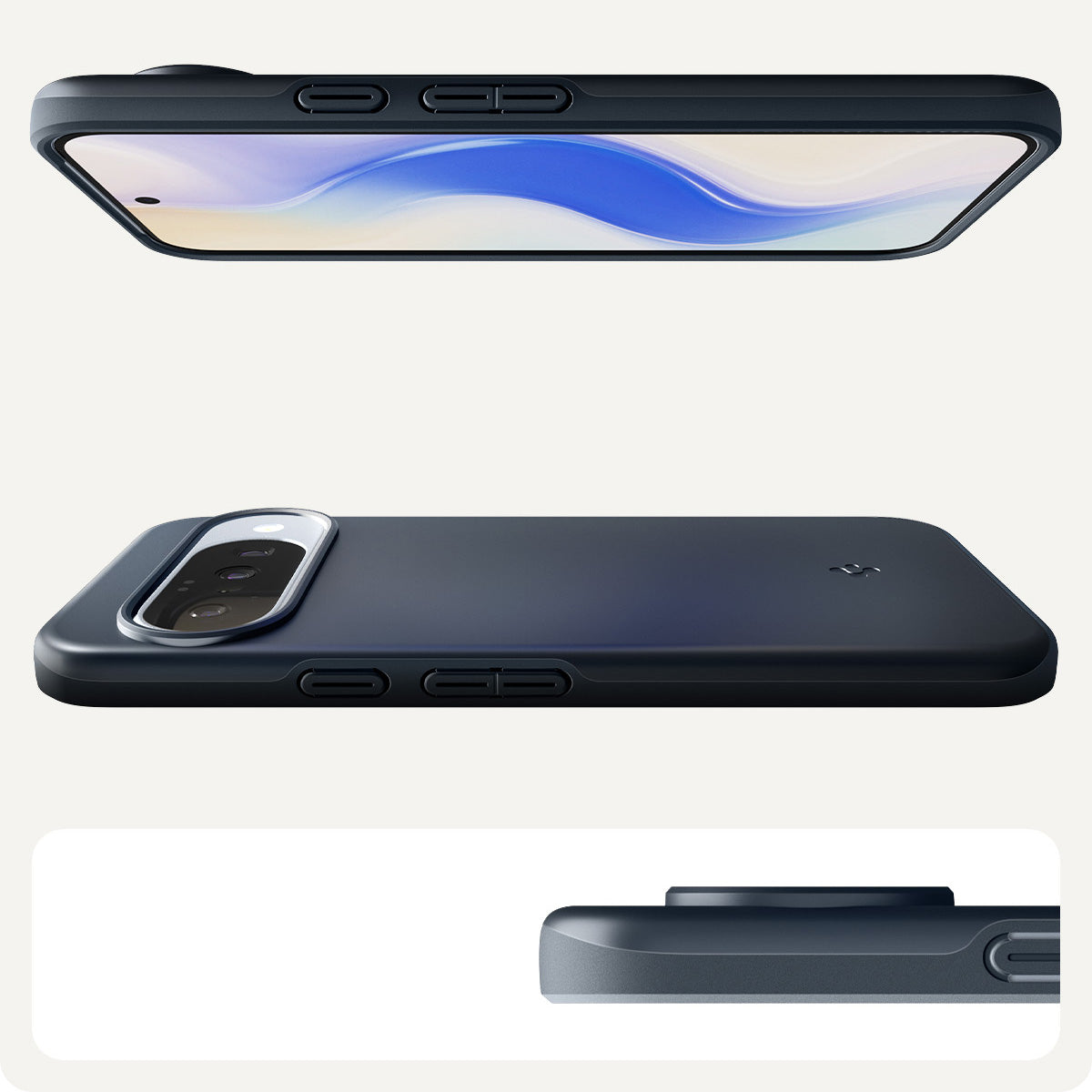 Handyhülle für Google Pixel 10 Pro / Pixel 10, Spigen Thin Fit Mag mit MagSafe, Dunkelblau
