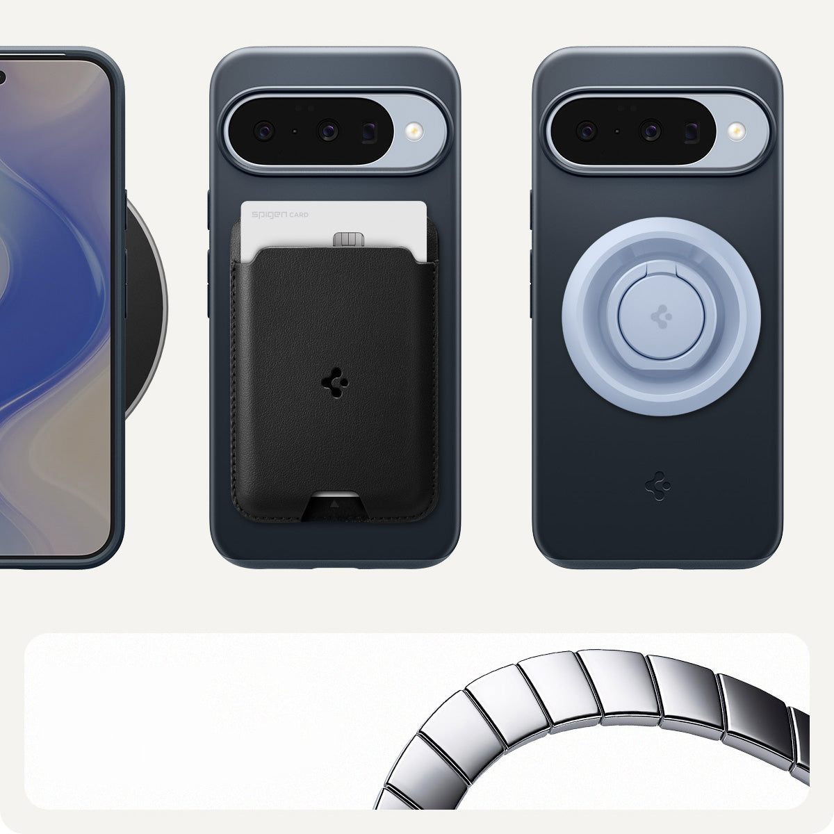 Handyhülle für Google Pixel 10 Pro / Pixel 10, Spigen Thin Fit Mag mit MagSafe, Dunkelblau