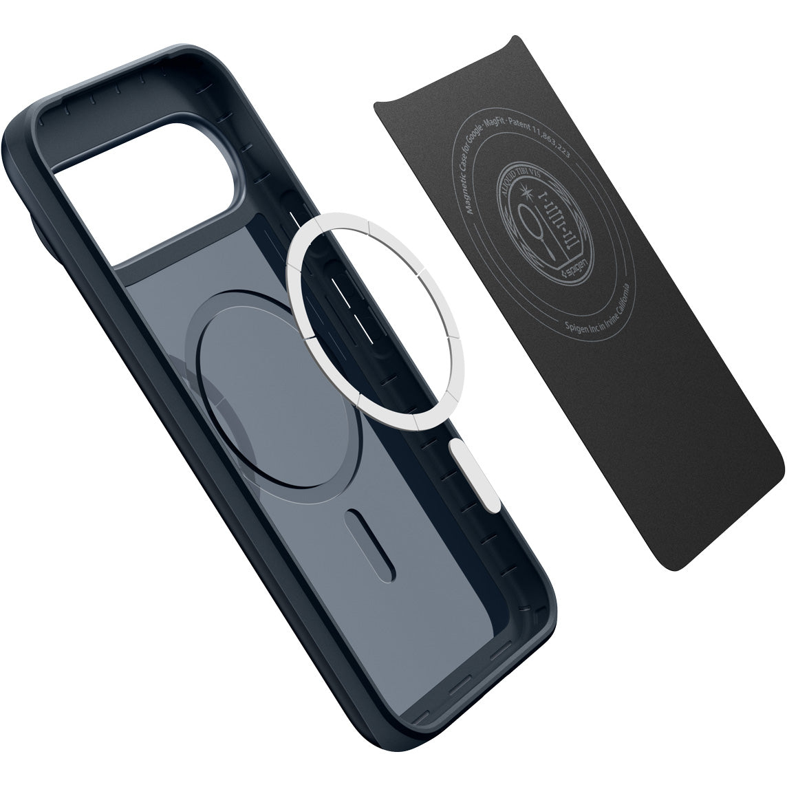 Handyhülle für Google Pixel 10 Pro / Pixel 10, Spigen Thin Fit Mag mit MagSafe, Dunkelblau