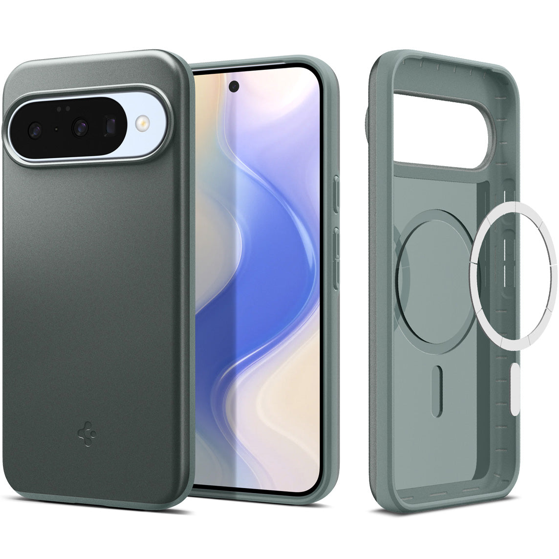 Handyhülle für Google Pixel 10 Pro / Pixel 10, Spigen Thin Fit Mag mit MagSafe, Grün