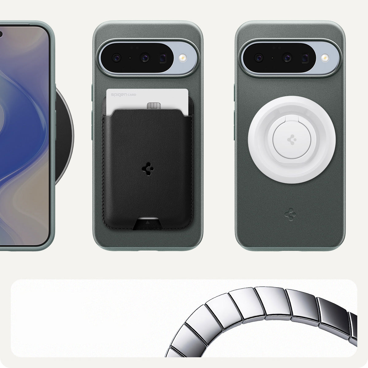 Handyhülle für Google Pixel 10 Pro / Pixel 10, Spigen Thin Fit Mag mit MagSafe, Grün