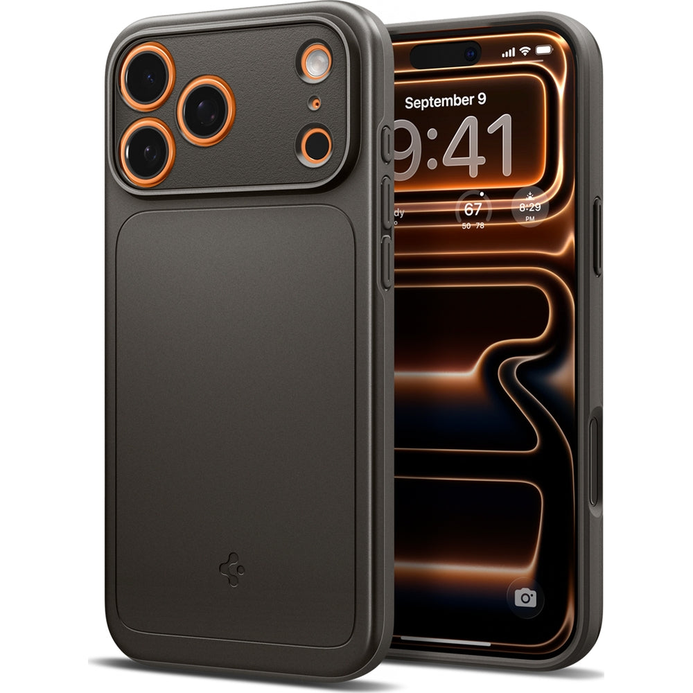 Handyhülle für iPhone 17 Pro, Spigen Thin Fit Mag mit MagSafe, Rotguss