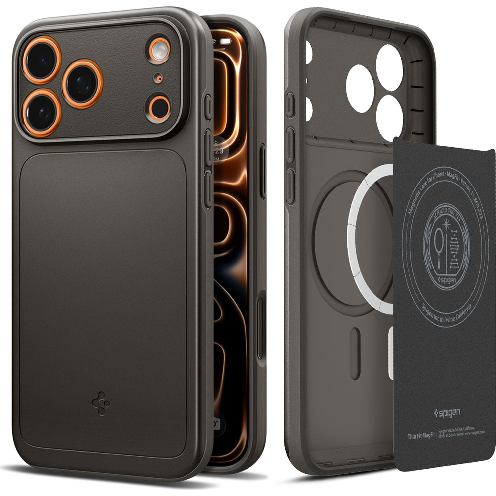 Handyhülle für iPhone 17 Pro, Spigen Thin Fit Mag mit MagSafe, Rotguss