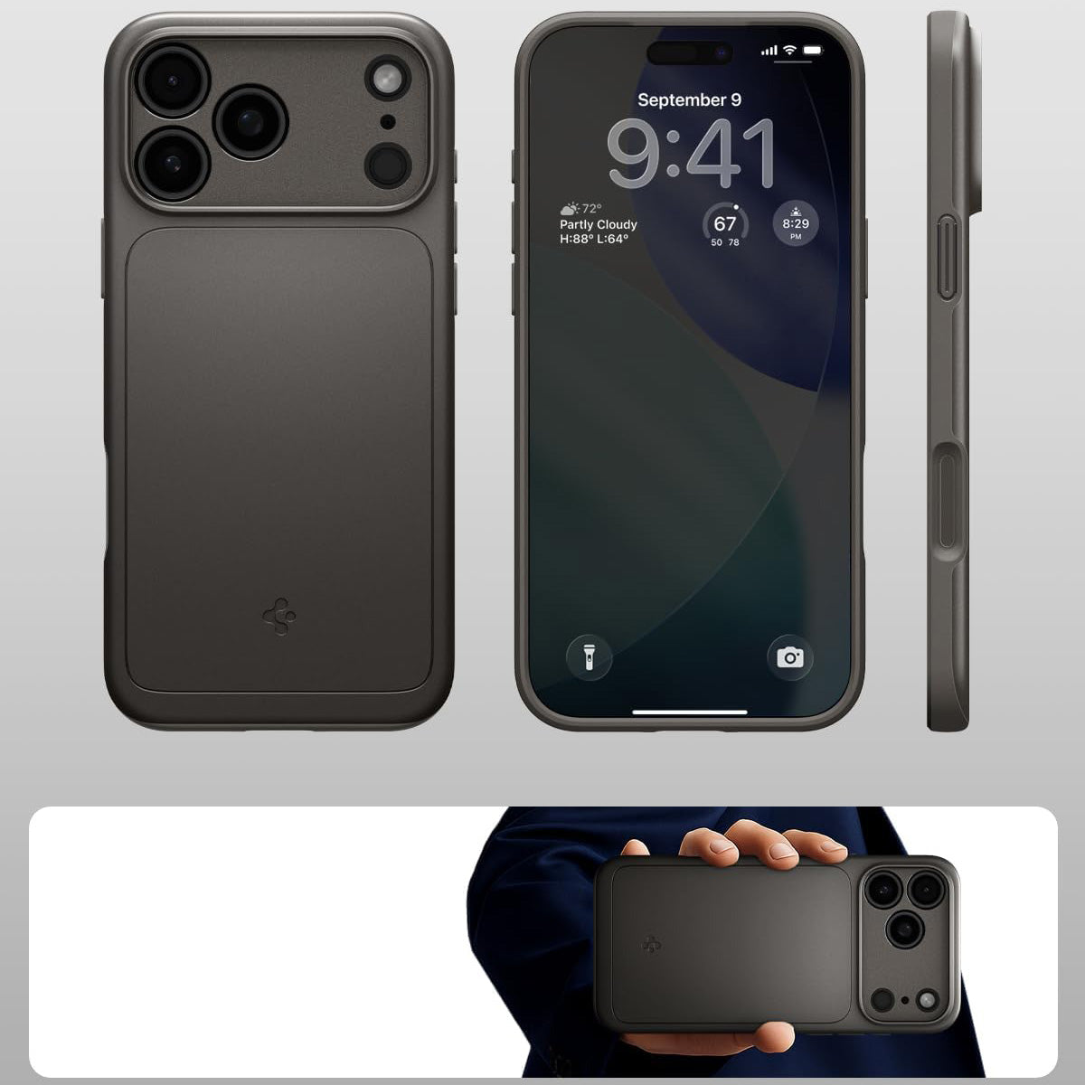 Handyhülle für iPhone 17 Pro, Spigen Thin Fit Mag mit MagSafe, Rotguss