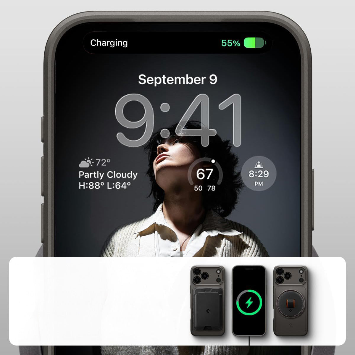 Handyhülle für iPhone 17 Pro, Spigen Thin Fit Mag mit MagSafe, Rotguss