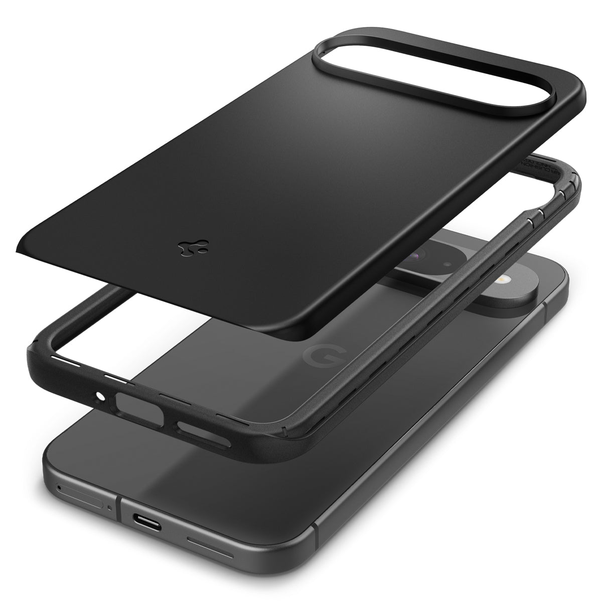 Schutzhülle für Google Pixel 9 / 9 Pro, Spigen Thin Fit, Schwarz