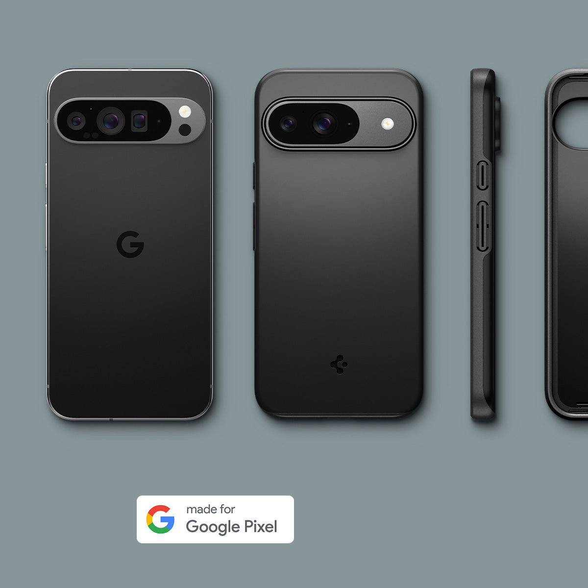 Schutzhülle für Google Pixel 9 / 9 Pro, Spigen Thin Fit, Schwarz