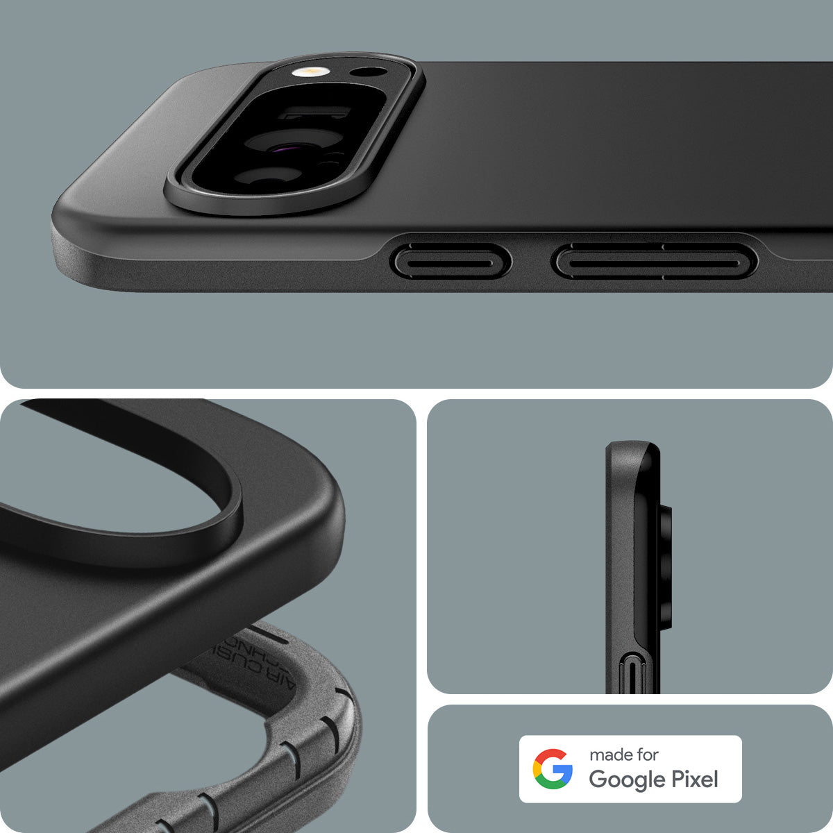 Schutzhülle für Google Pixel 9 / 9 Pro, Spigen Thin Fit, Schwarz