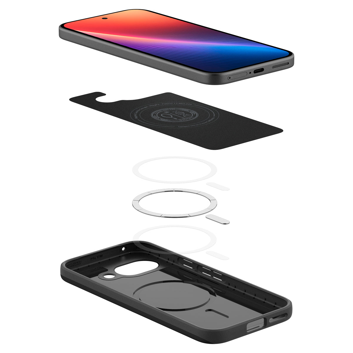 Handyhülle für Google Pixel 9a, Spigen Thin Fit Mag mit MagSafe, Schwarz