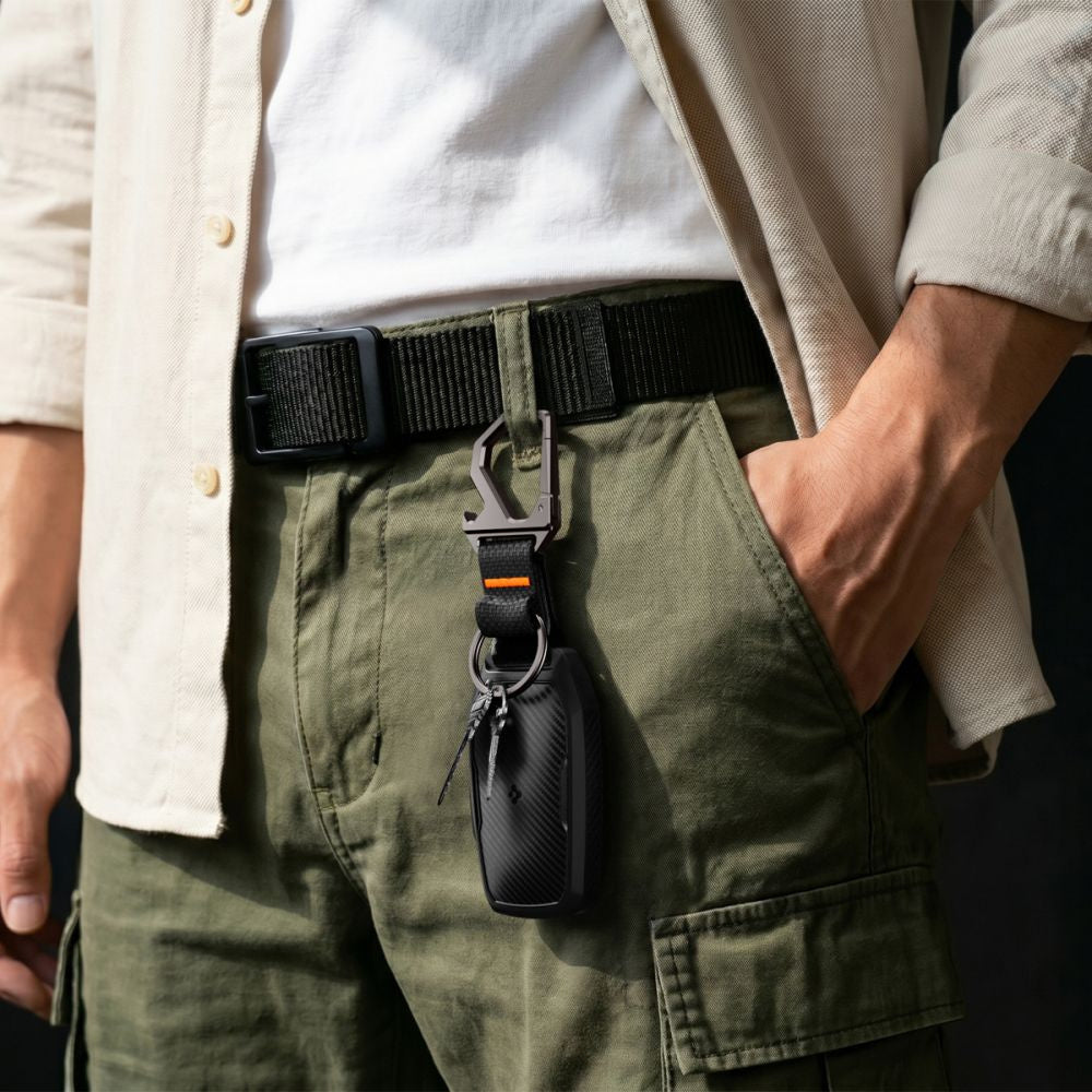 Schutzhülle für Autoschlüssel für Toyota / Lexus, Spigen TK100 Key Fob Case, mit Karabinerhaken, Schwarz