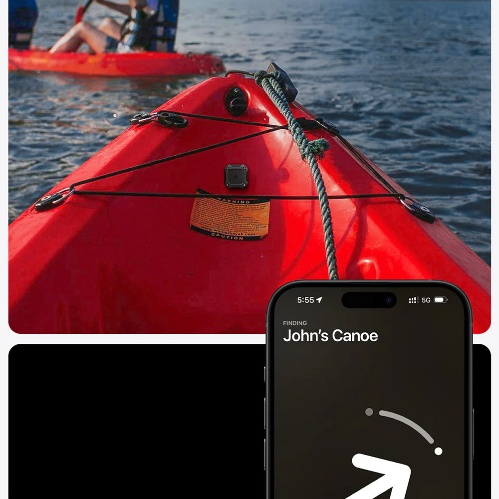 Robustes, wasserdichtes Etui für Apple AirTag, Spigen Tough Armor, Schwarz