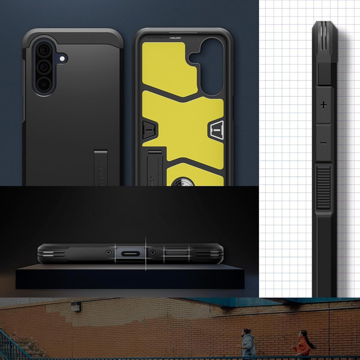 Handyhülle für Galaxy A36 5G, Spigen Tough Armor, Schwarz