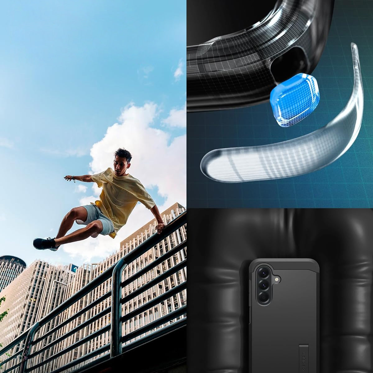 Handyhülle für Galaxy A56 5G, Spigen Tough Armor, Schwarz