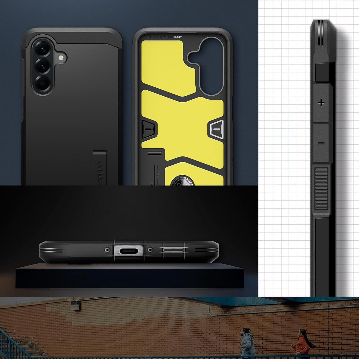 Handyhülle für Galaxy A56 5G, Spigen Tough Armor, Schwarz