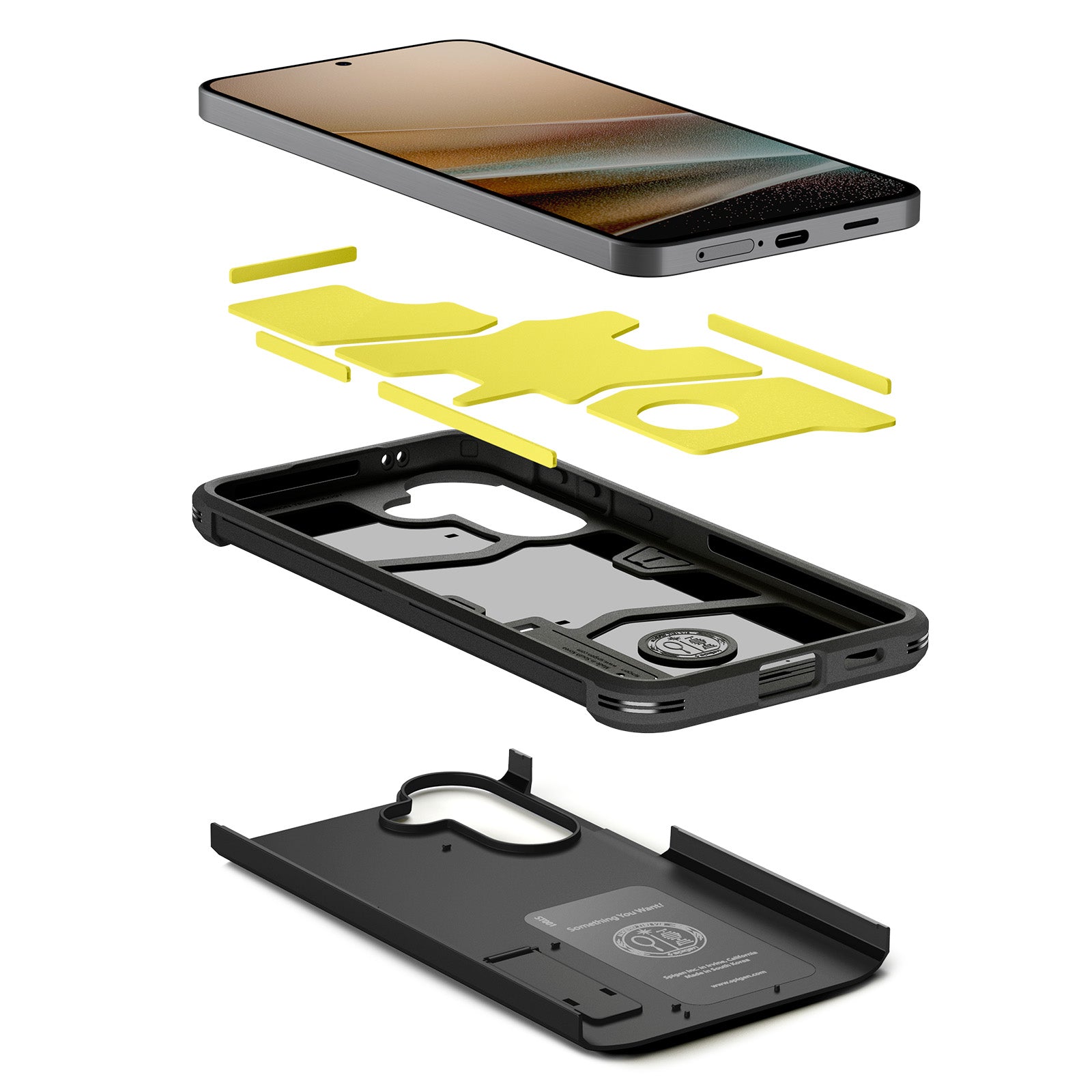 Handyhülle für Galaxy A57 5G, Spigen Tough Armor, Schwarz