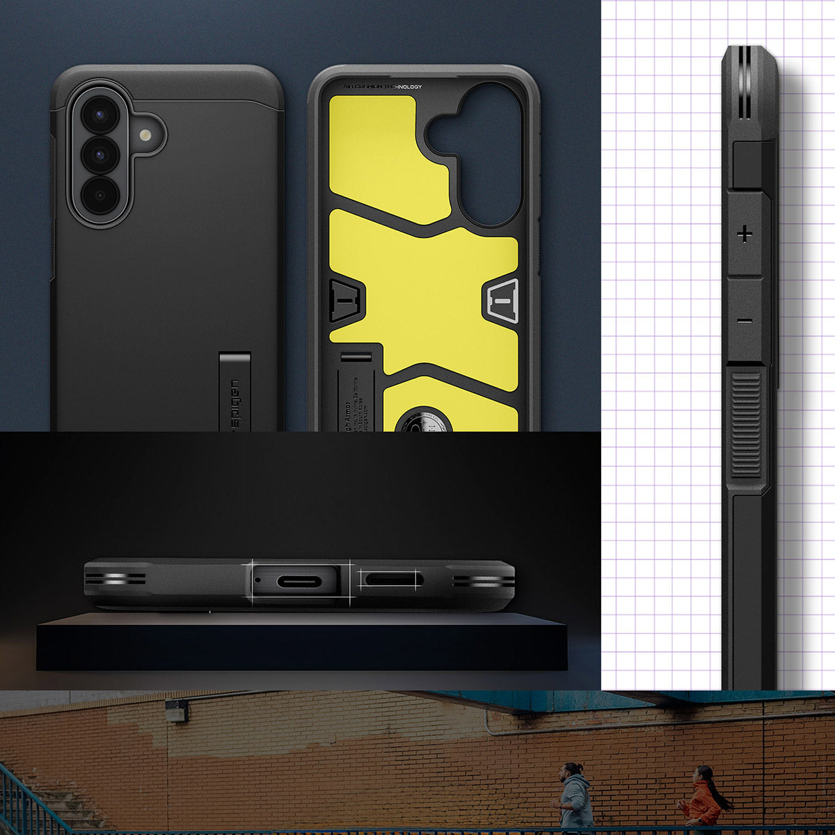 Handyhülle für Galaxy A57 5G, Spigen Tough Armor, Schwarz