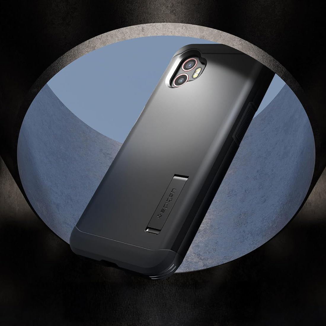 Handyhülle für Galaxy Xcover 7 Pro, Spigen Tough Armor, Schwarz