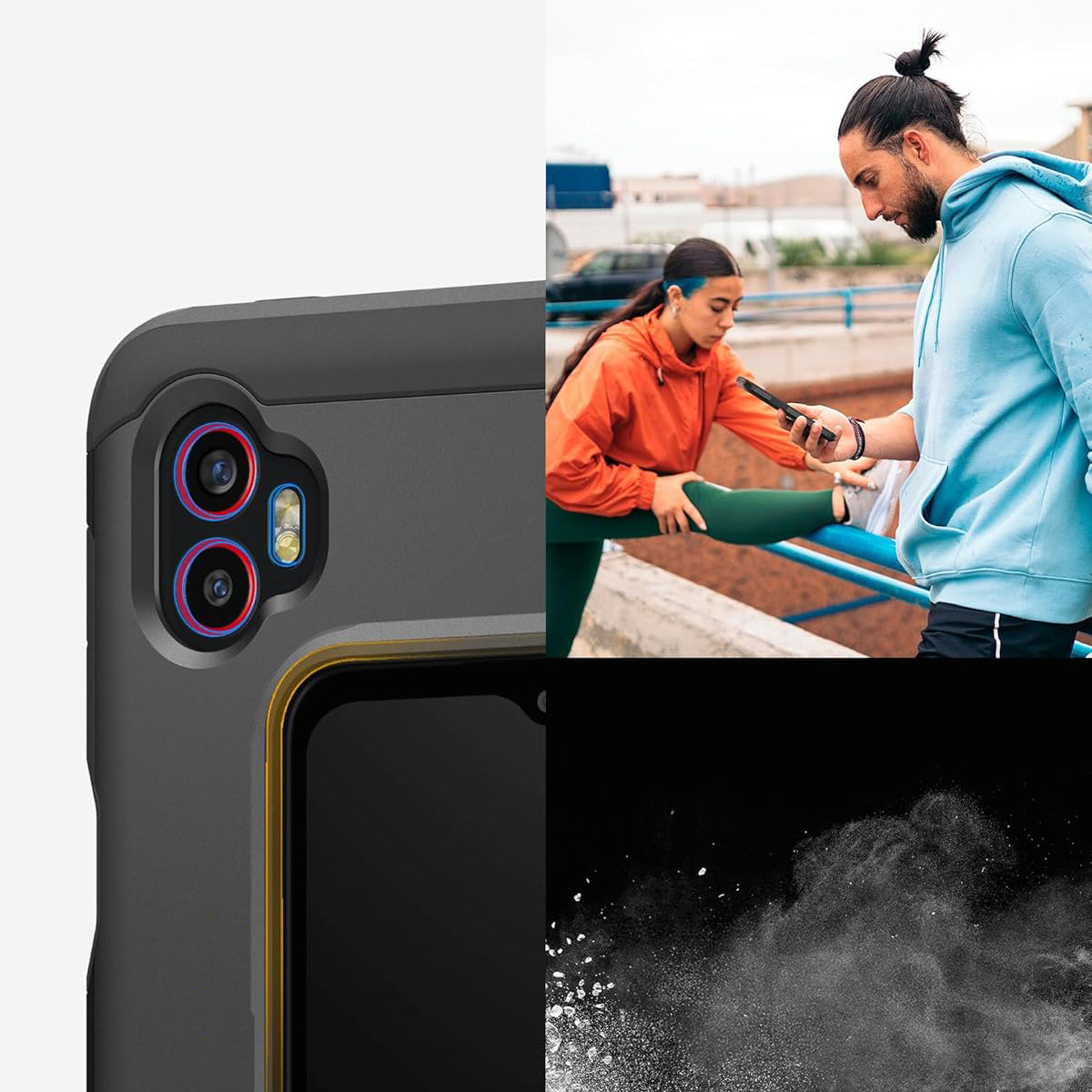 Handyhülle für Galaxy Xcover 7 Pro, Spigen Tough Armor, Schwarz