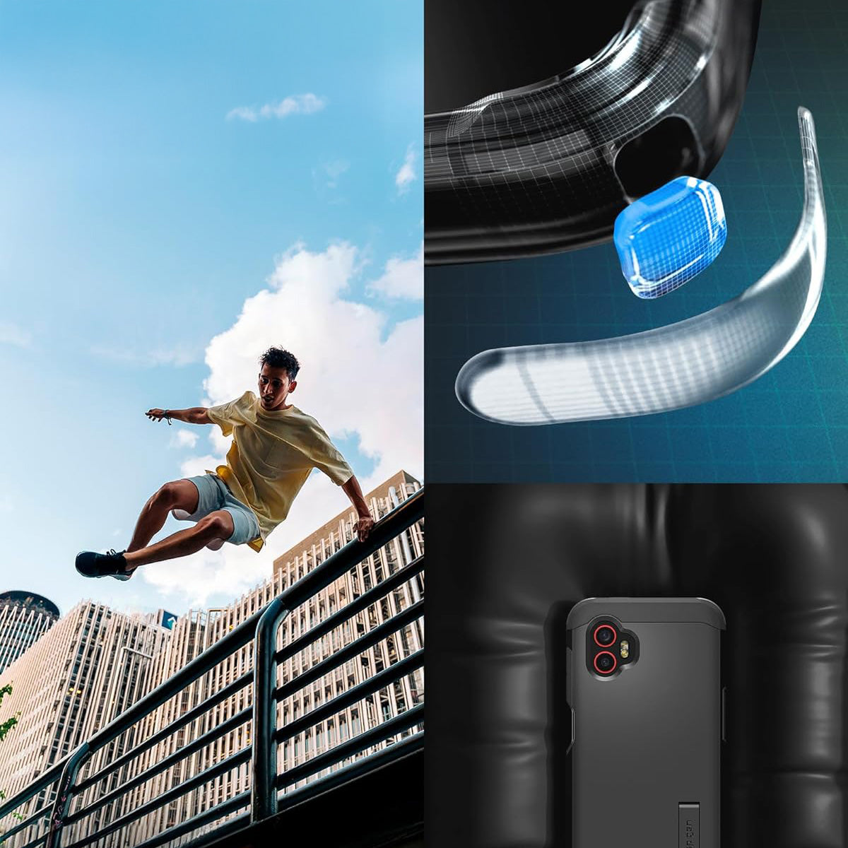 Handyhülle für Galaxy Xcover 7 Pro, Spigen Tough Armor, Schwarz