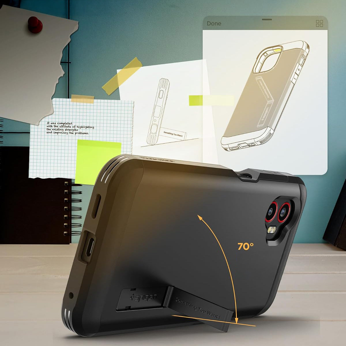 Handyhülle für Galaxy Xcover 7 Pro, Spigen Tough Armor, Schwarz